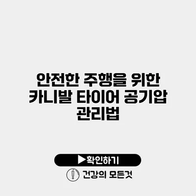안전한 주행을 위한 카니발 타이어 공기압 관리법
