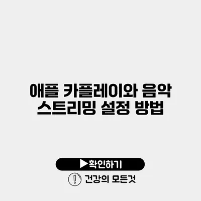 애플 카플레이와 음악 스트리밍 설정 방법