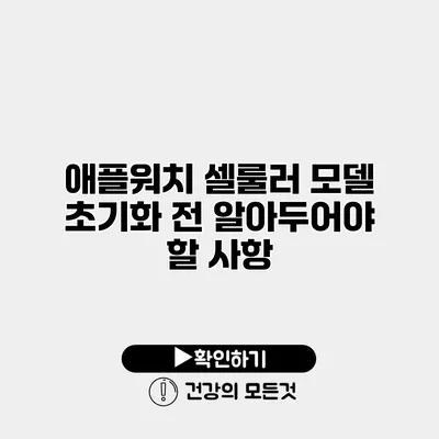 애플워치 셀룰러 모델 초기화 전 알아두어야 할 사항
