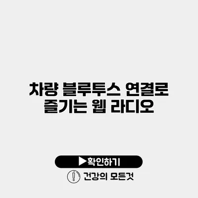 차량 블루투스 연결로 즐기는 웹 라디오